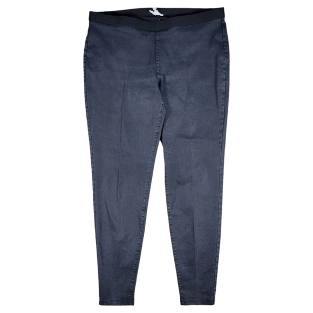Eileen Fisher Pull On Denim Pants Womens Size Large Gray Organic Stretch Jegging
